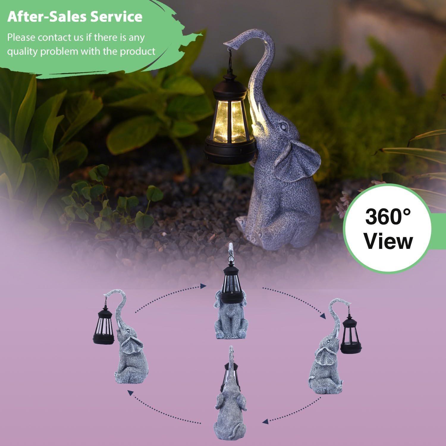 Goodeco Elephant Statue for Garden Decor with Gift Appeal - Ideal Gifts for Women, Mom or Birthdays, Beautifully Crafted Outdoor & Home Decor to Wow Your Guests (11" Elephant)