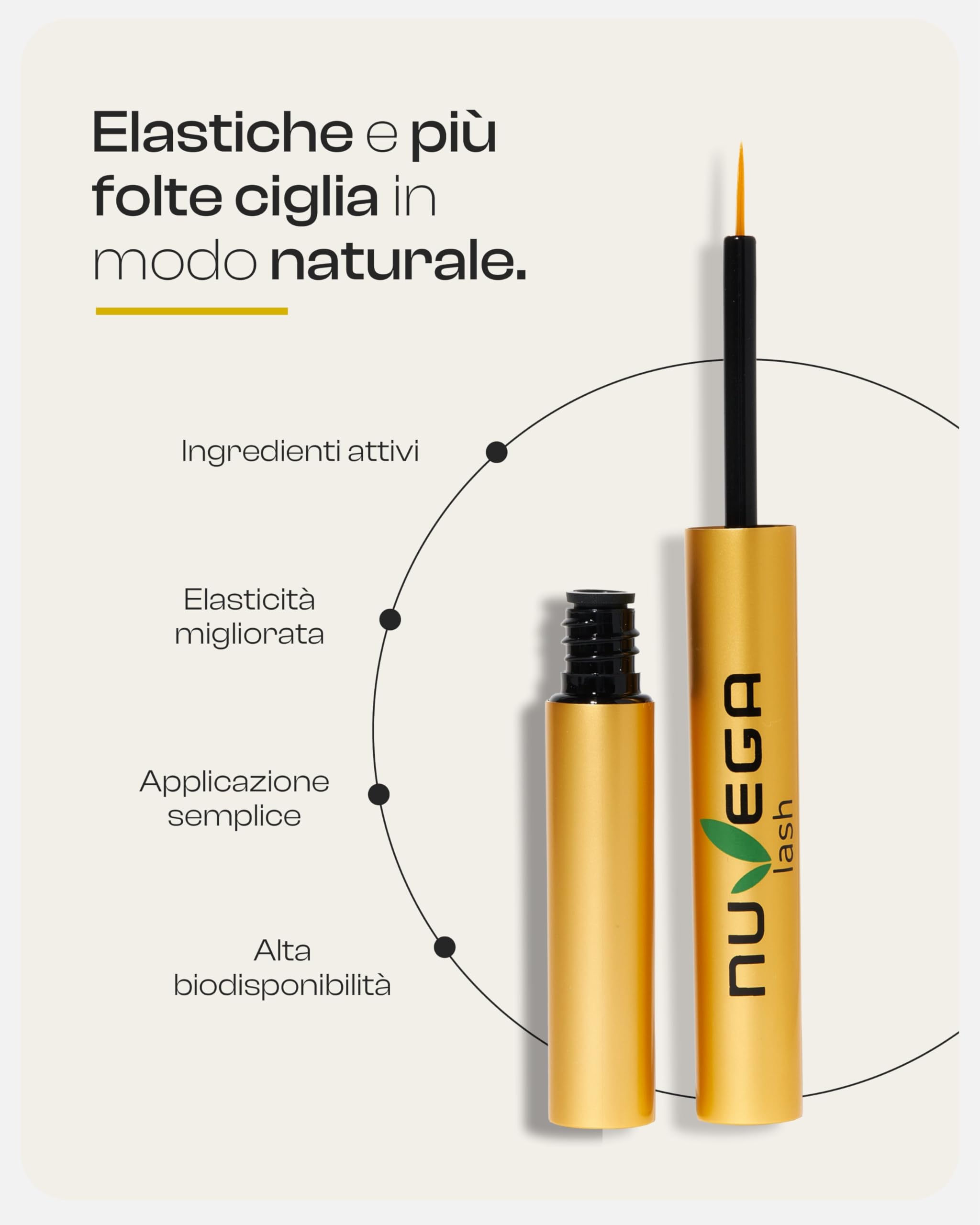 Nuvega Lash Super V - Siero Vegano per Ciglia e Sopracciglia I Ciglia Lunghe in 4-6 Settimane I Eyelash Serum Rigenerante I Siero Crescita/Allungamento Ciglia I Prodotto in Germania I 3ml