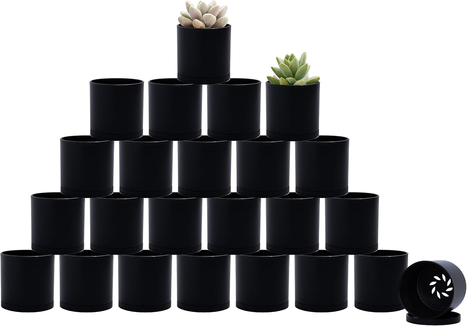 D'vine Dev 24 Pack 2 Inch Mini Plastic Plant Pots, Small