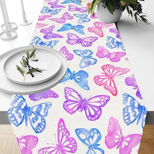 Miniatura 10 de Camino de mesa de mariposa de acuarela, decoración de mesa de comedor de cocina, decoración de mariposa, regalos de mariposa, caminos de mesa para