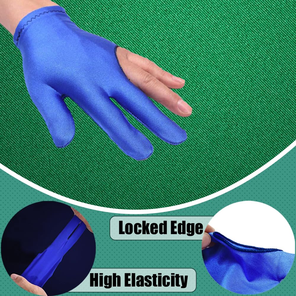 4 Pcs Snooker Billiard Gloves Anti Slip 3 Fingers Gloves Elastic Pool Gloves Billiard Accessories for Men Women Shooters Snooker - Image 3