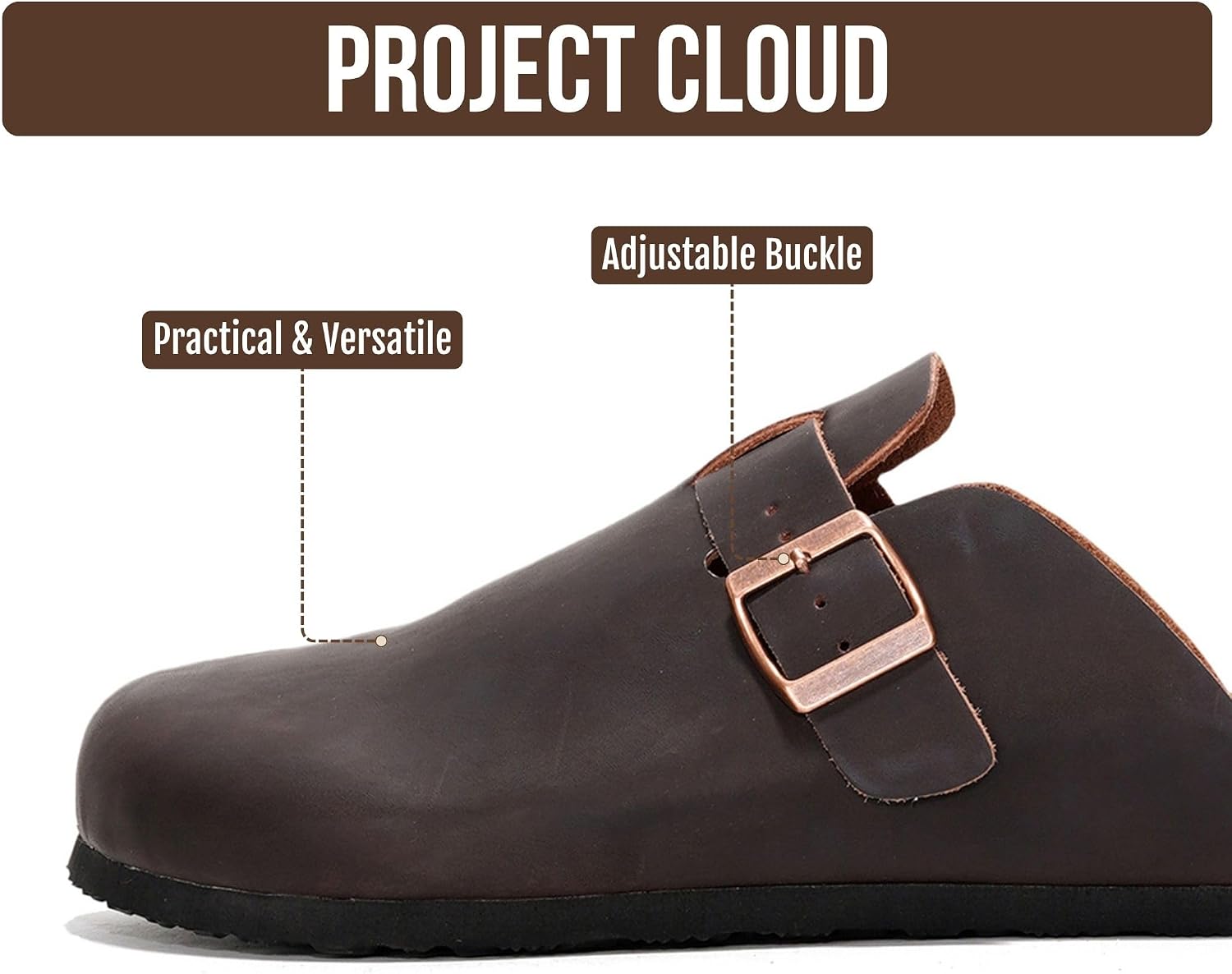 100% Full Grain Genuine Leather Clogs for Men - Fall Shoes for Men 2026 image 4