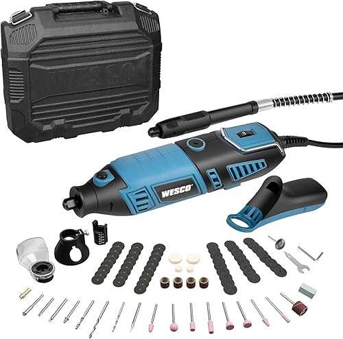 WESCO Kit de herramientas giratorias eje extensible 35000 RPM 7 velocidades variables 82 accesorios multiherramienta giratoria para cortar tallar disponible en Yaxa Colombia