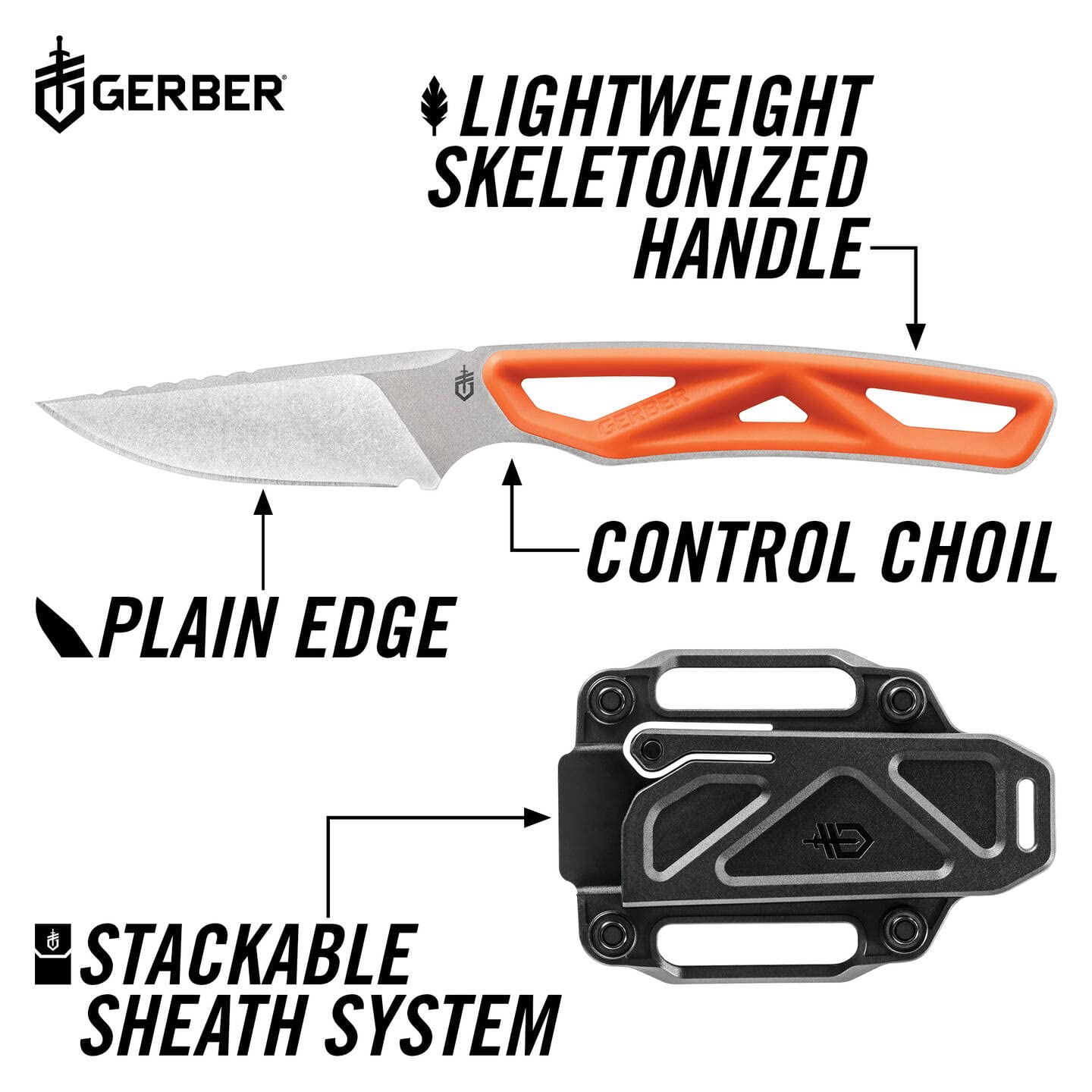 Gerber Coltello da outdoor con fodero, Materiale lama: 7Cr17MoV