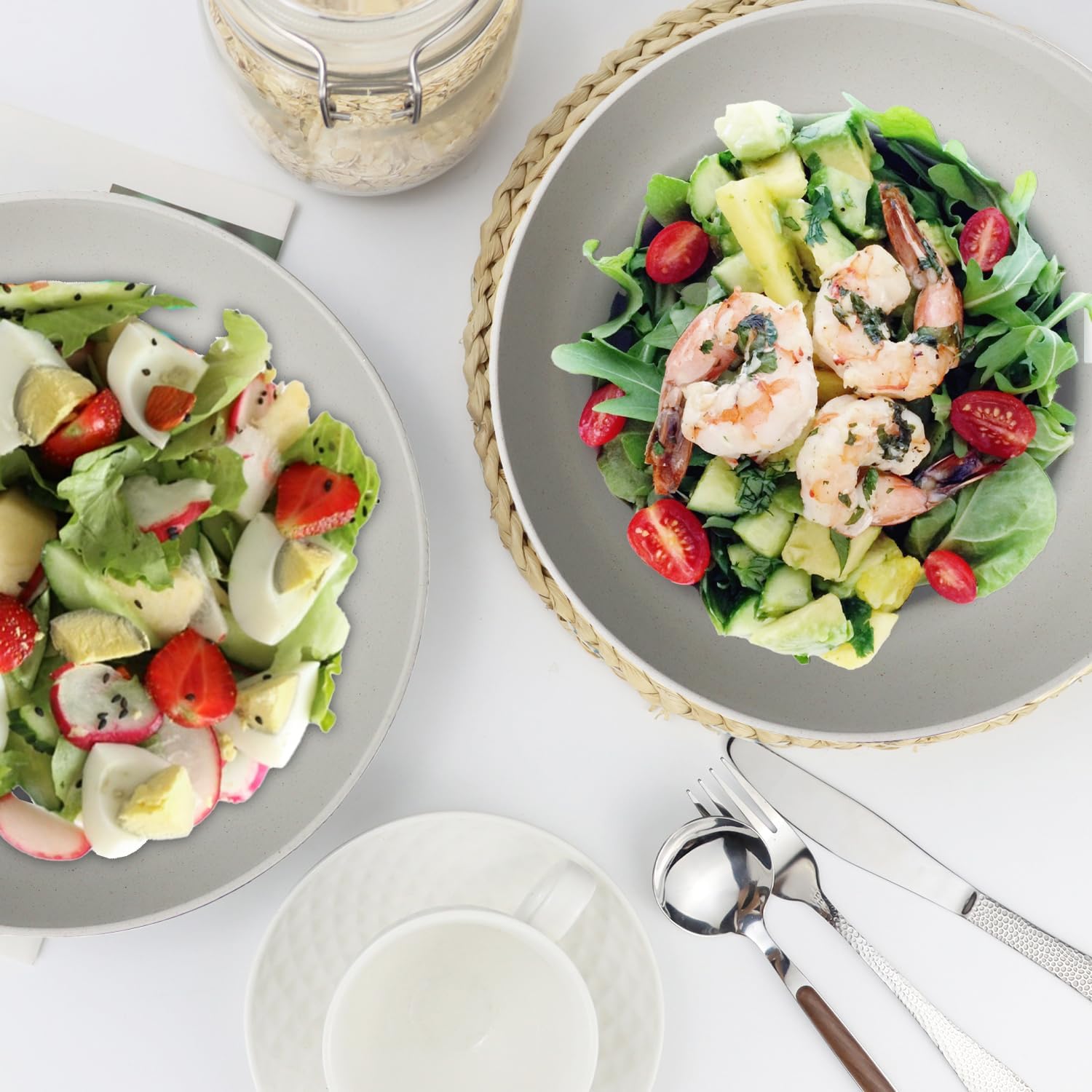 PYRMONT 65oz Wheat Straw Bowls-10 inches Large Salad Bowls Set of 6,Bowls for Kitchen,Shallow Serving Bowls,Lightweight & Unbreakable,Microwave & Dishwasher Safe,BPA-Free