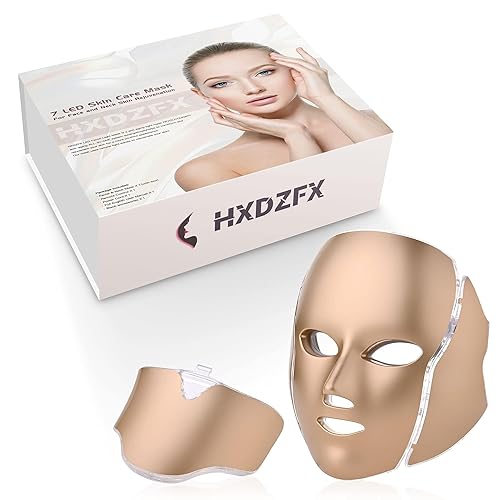 Miniatura 15 de HXDZFX Máscara de terapia de luz facial LED, terapia de luz, terapia de luz con 7 luces LED, máscara facial para el cuidado de la piel, luz azul
