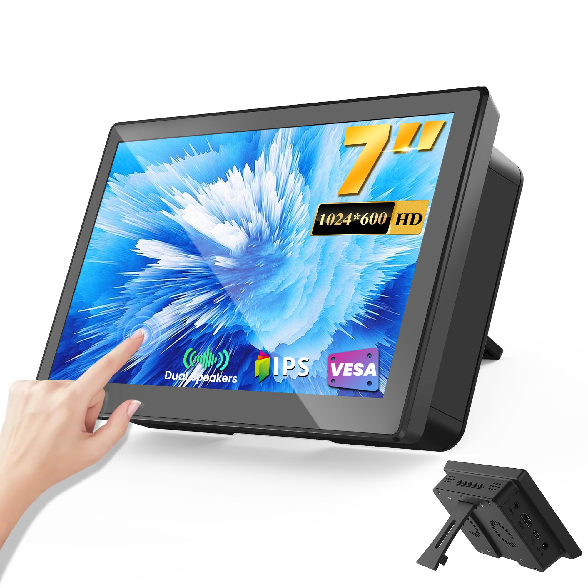 Snapklik.com : 7 Inch Touchscreen For Raspberry Pi,5-Point 1024 600 IPS ...