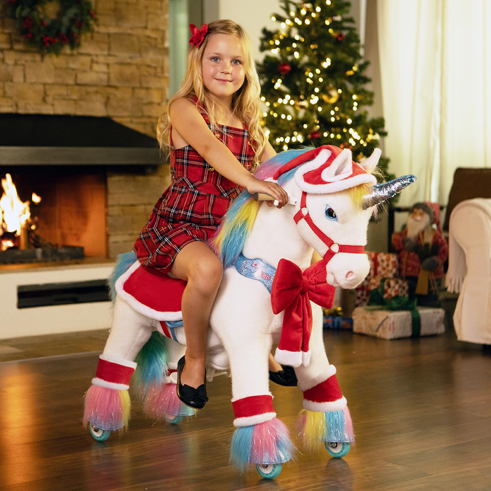 PonyCycle Montar en Caballo Unicornio juguete Navidad Traje Medio (adecuado Para el Modelo Y/U/E tamaño 4 Para Edades 4-7)