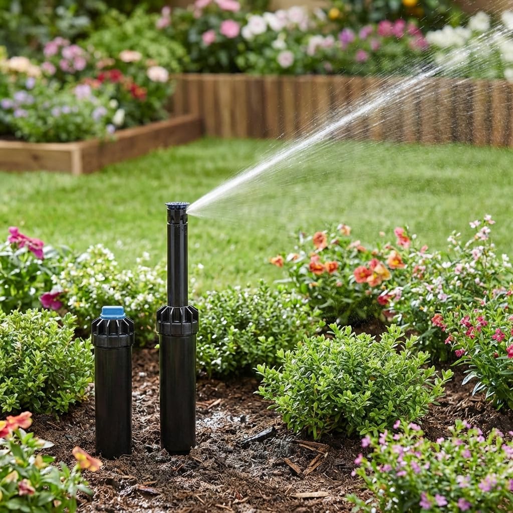 Suinga Confezione da 10 diffusori emergenti NP da 10 cm con ugello KVF-8 K-Rain | Portata 2,4 metri | Regolabile da 0° a 360° | Irrigazione accurata e basso consumo di acqua | Piccoli giardini