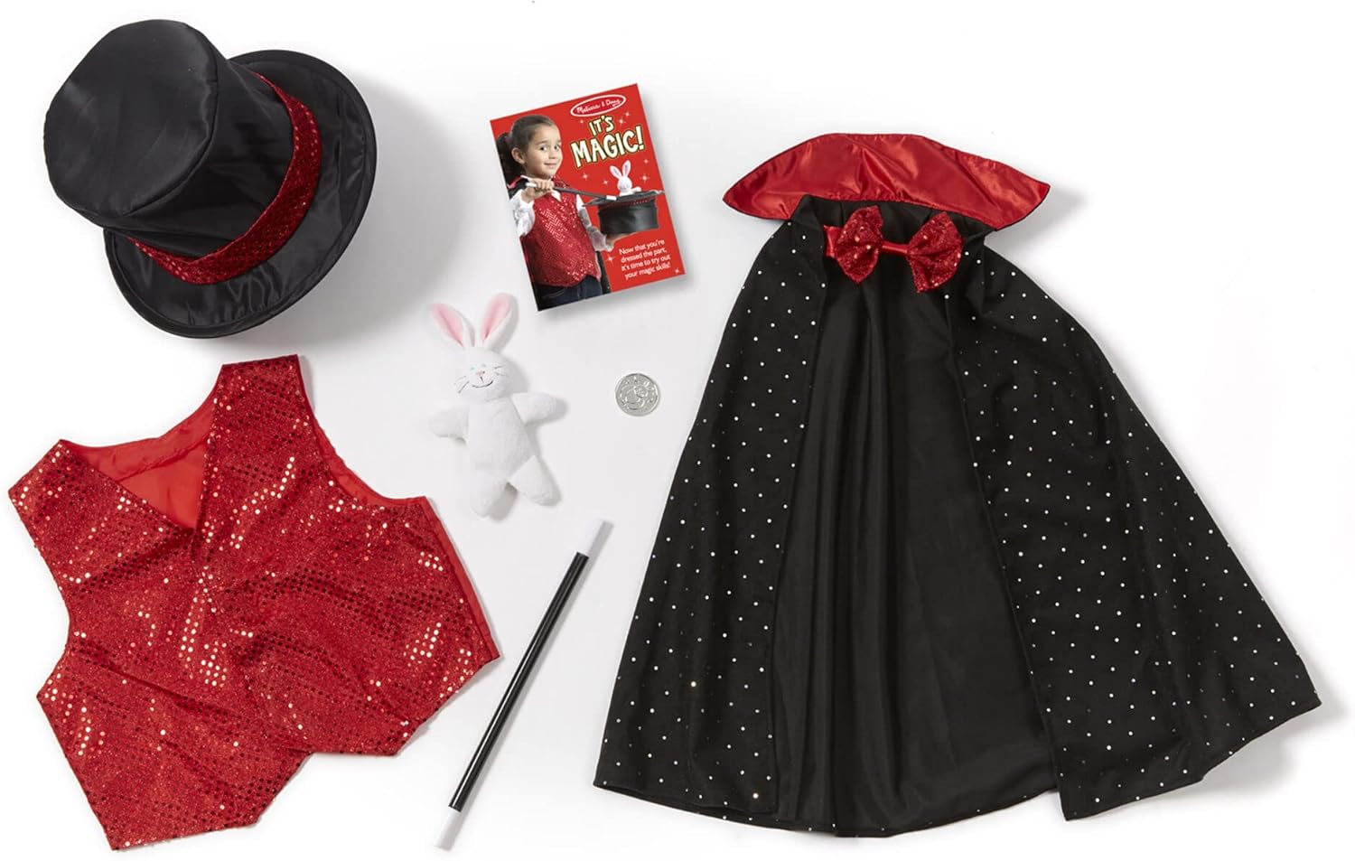 Melissa & Doug Magician: Role Play Set Bundle with 1 Theme Compatible M&D Scratch Fun Mini-Pad (08508)