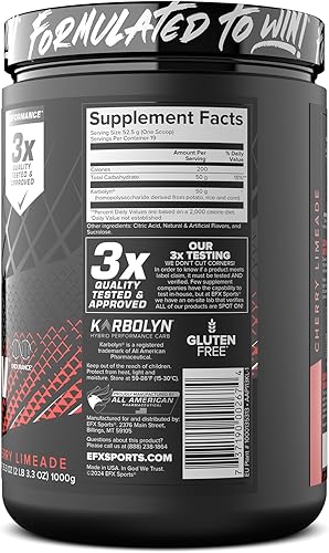 Miniatura 18 de EFX Sports Karbolyn Fuel | Polvo de carbohidratos de rápida absorción | Carga de carbohidratos, energía sostenida, recuperación rápida, sin