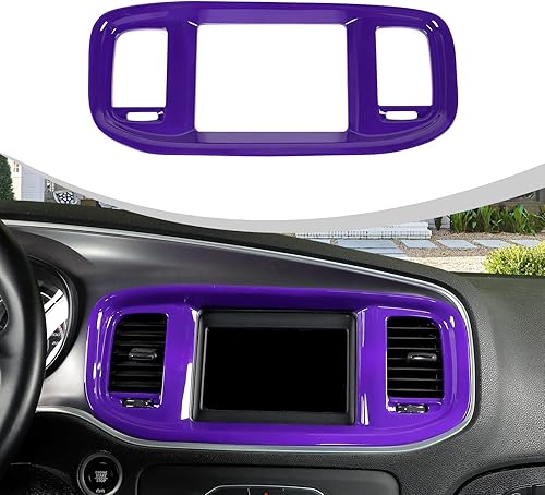 JWWY Consolas centrales de cargador, tablero de salpicadero, marco de pantalla de navegación de DVD, cubierta de instrumento para 2015-2024+Dodge