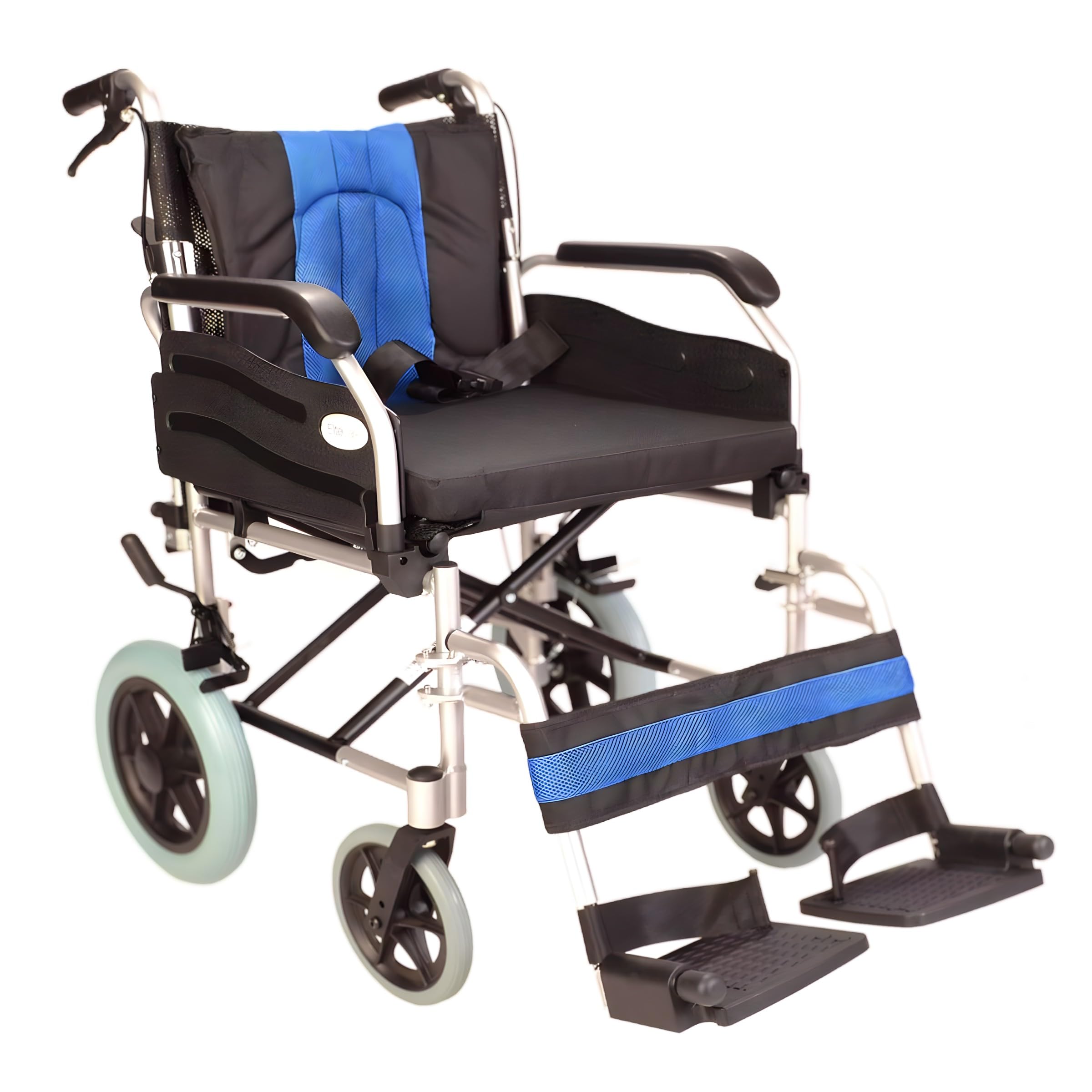Lightweight Aluminium Folding Transit Wheelchair with 20-inch Extra Wide seat ECTR02-20