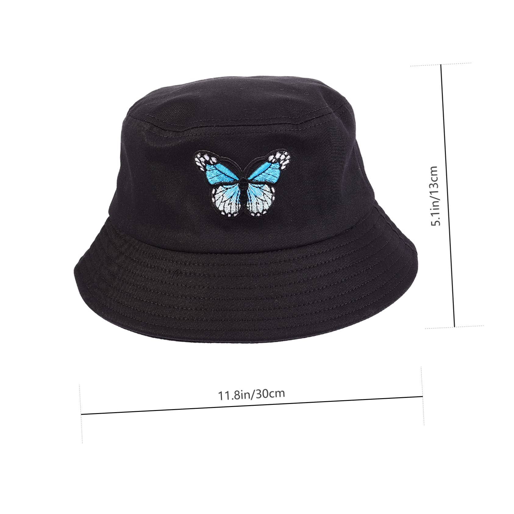 Ipetboom Fisherman Hat Cotton Bucket Hat Sun Protection Cap Versatile Basin Cap Black