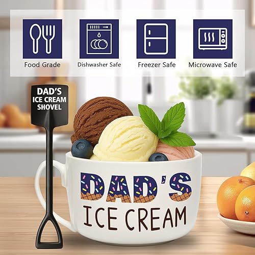 Miniatura 4 de EUUPS Regalos para papá para el día del padre, cuenco y cuchara de helado para papá, cuchara de helado para papá, regalos para papá de hija e hijo,
