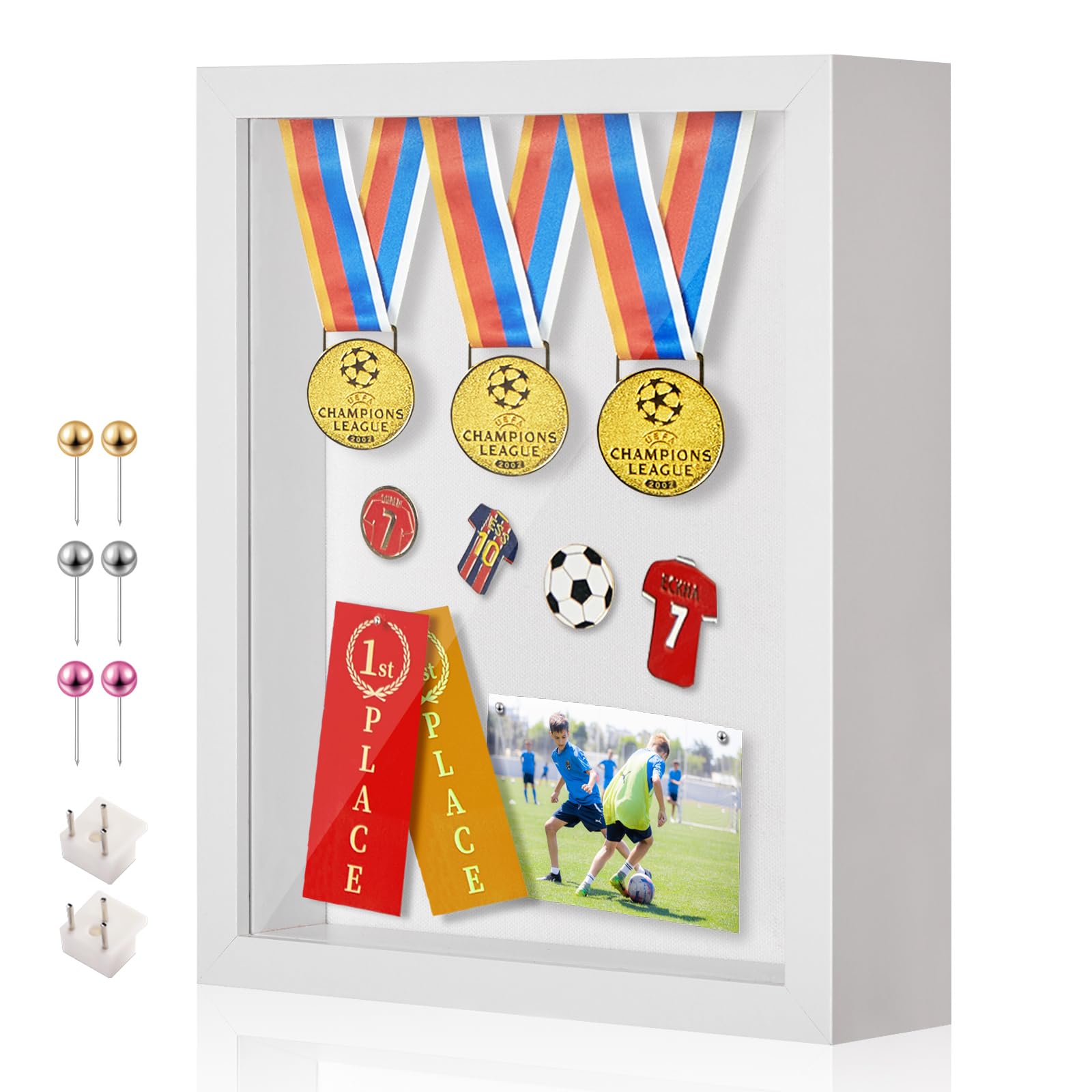 MGLIFEUL White 11x14 in 3d Deep Photo Shadow Box Frame with Genuine Glass Panel,Box Frames for Crafts 3d Deep for Jerseys, Bouquets, Graduation Gifts, Shirts, Handicrafts, Commemorative — image 1