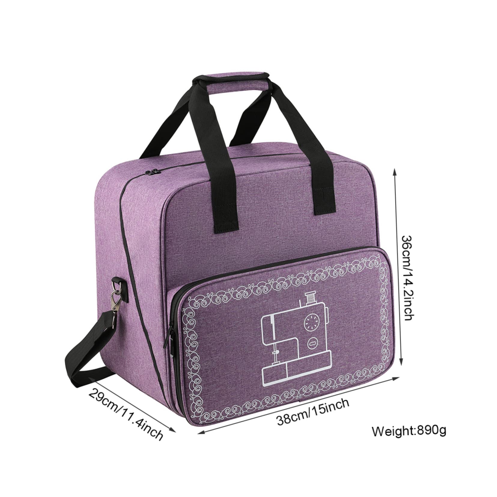 KALLORY Sewing Machine Case Wheels Oxford Cloth Storage Bag Travel Bag for Outdoor Sewing Machine