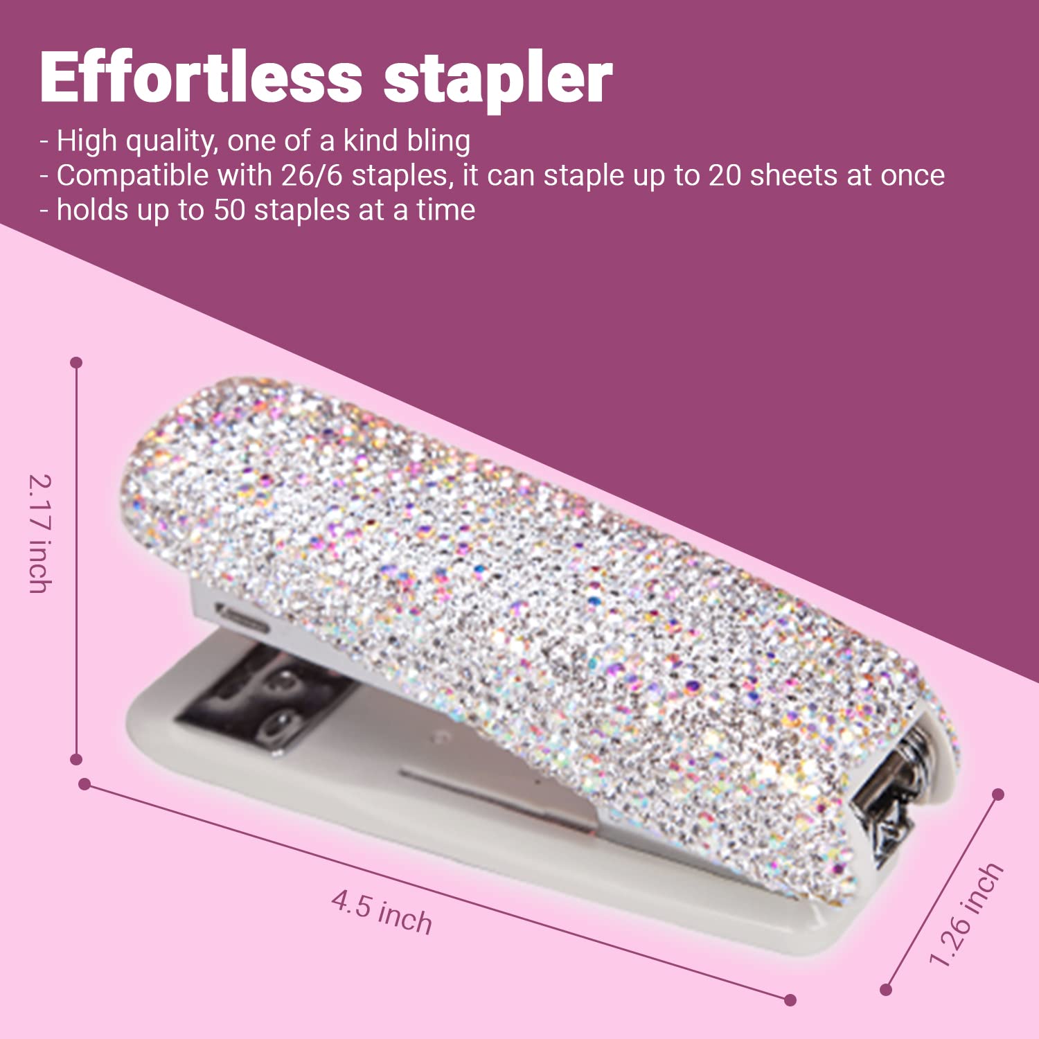 Red Rhinestone Stapler Snapklik.com : TISHAA Bling Crystal Dazzling Rhinestone Full Size ...