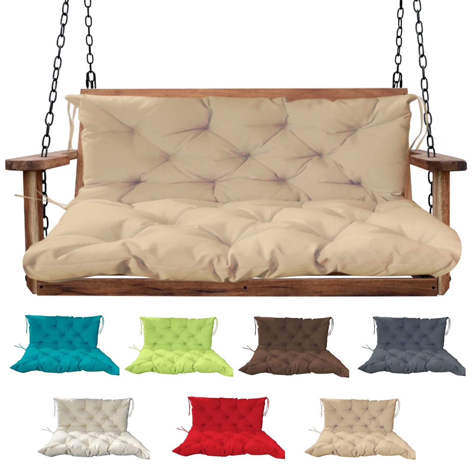 SuperKissen24. Cuscino Lungo per Panchina da Giardino 140x50 cm con Schienale 140x60 cm per Panca da Esterno ed Interno e Due Cuscini per la Sedia da Gardino 45x45 cm - Grigio
