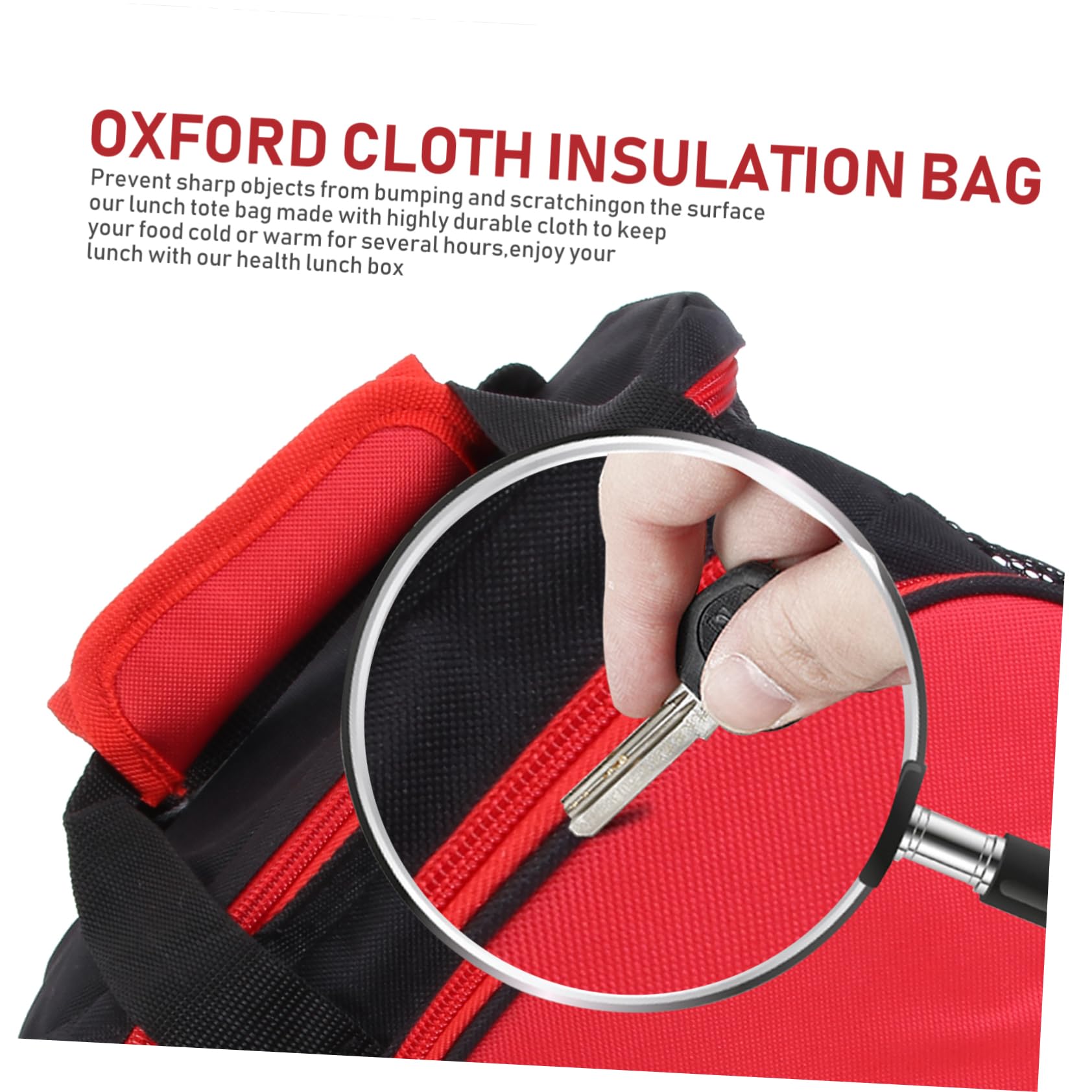 Wiederverwendbare Faltbar Isoliert Lunchtasche Gewebe aus Oxford Rot