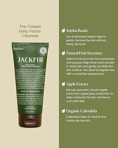 Miniatura 2 de The Classic Daily Facial Cleanser, lavado facial natural para hombres, exfolia e hidrata, cuentas de jojoba y enzimas de frutas, verificado por EWG,