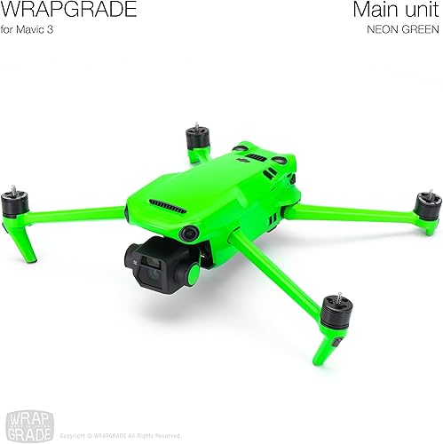 Miniatura 3 de WRAPGRADE Adhesivos de piel completa para DJI Mavic 3  Mavic 3 Classic (verde neón)