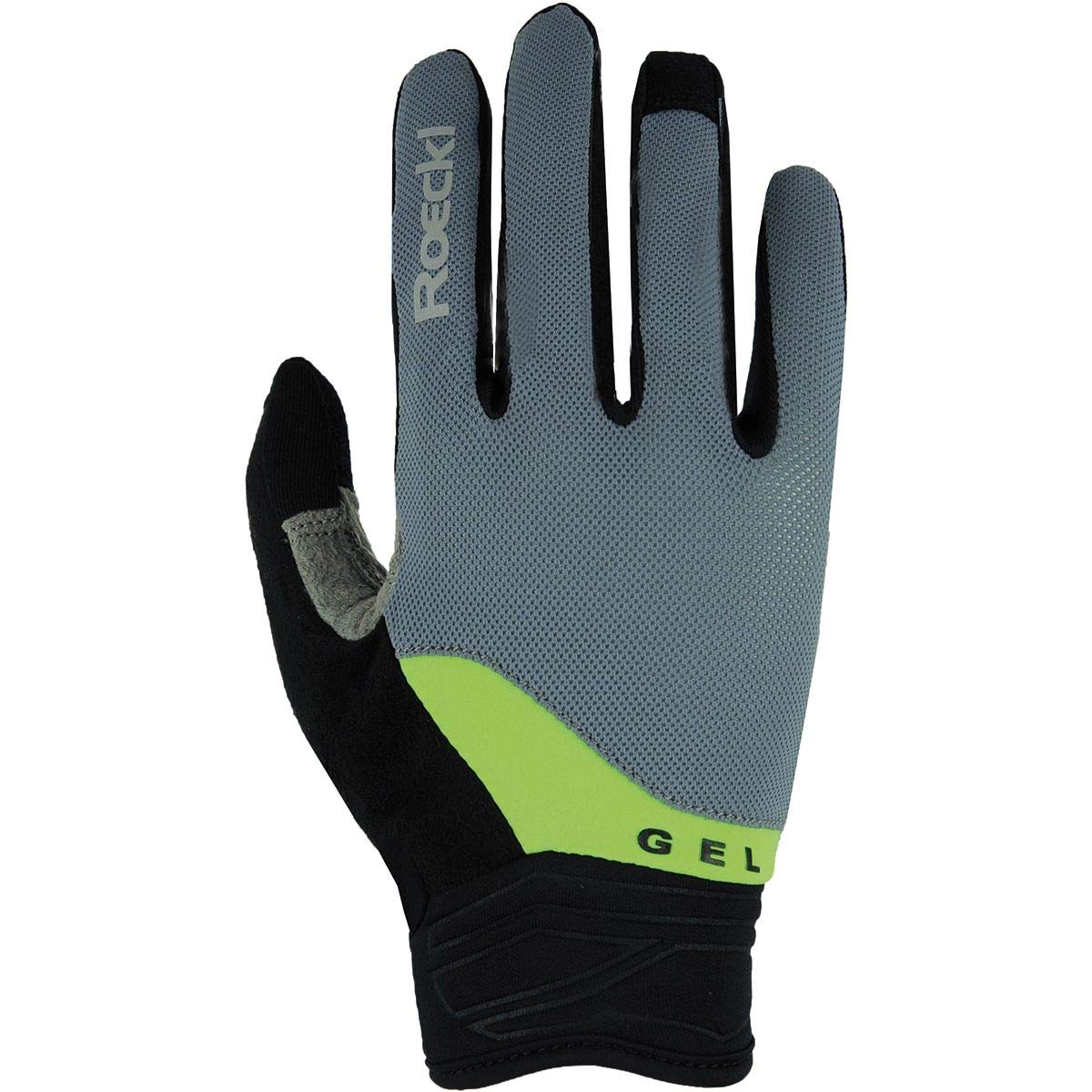 Roeckl Mori Fahrrad Handschuhe lang grau/grün 2022: Größe: 7.5