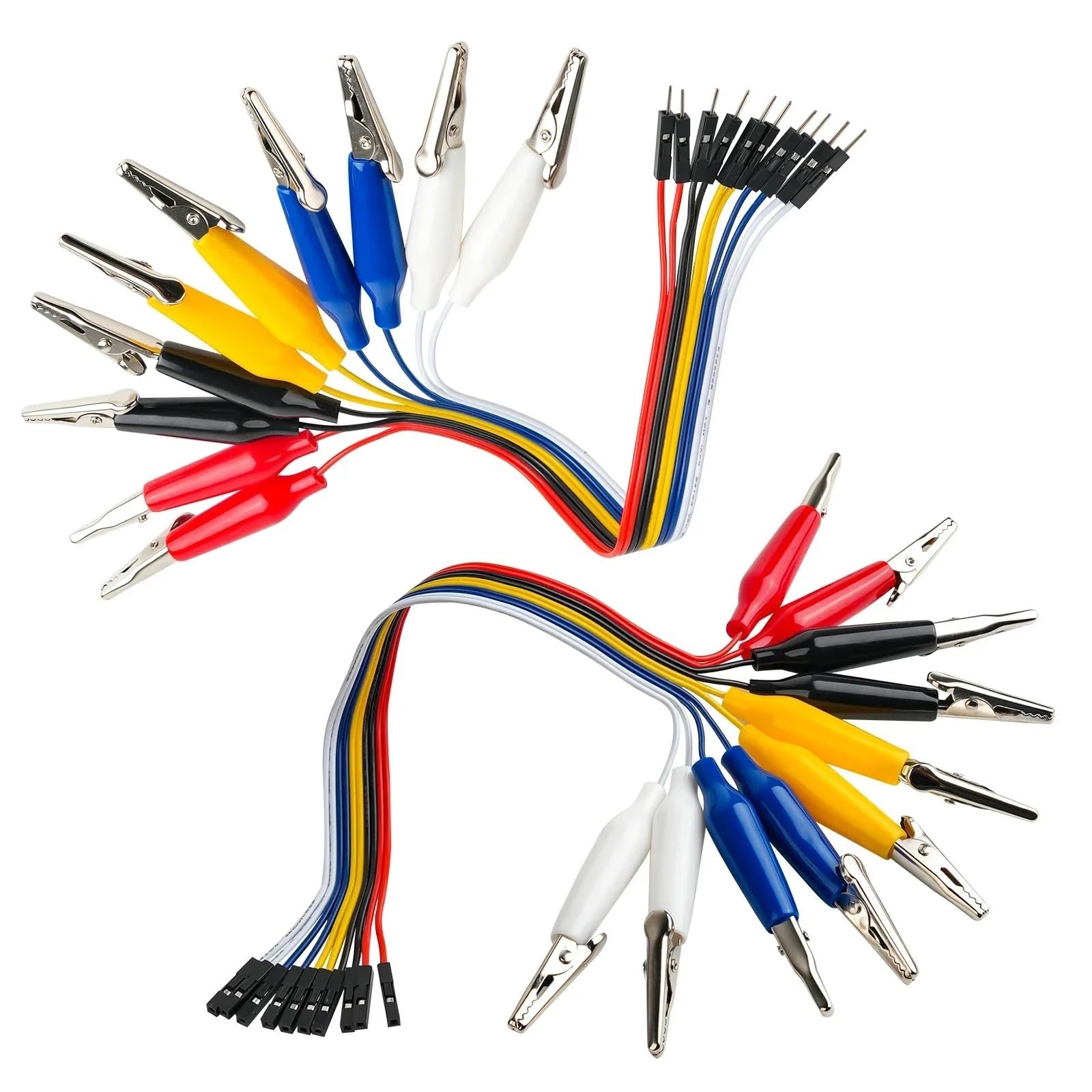 For cavi jumper con morsetto a coccodrillo da 20 cm maschio/femmina for progetti fai da te su breadboard microbit(Clip-Male and Female)