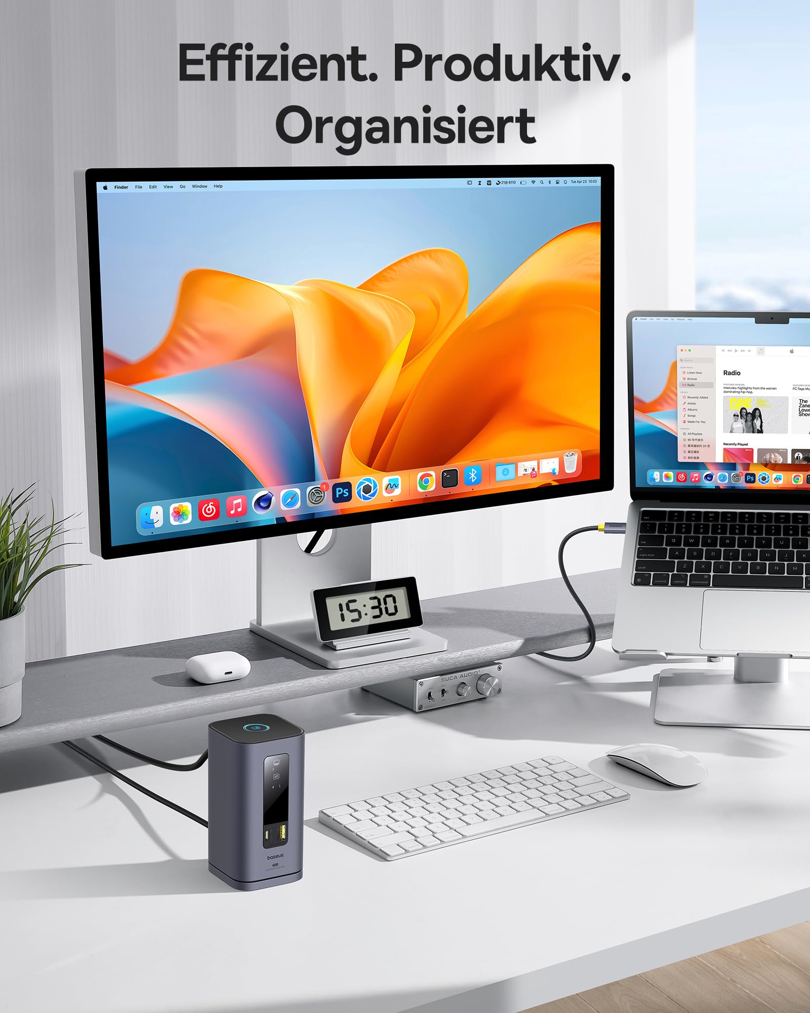 Baseus Spacemate Displaylink Docking Station USB C 11-in-1, 3 Monitore 4K, 10Gbps USB-C/A, 100W PD, Ethernet, Audio, für M1/M2/M3/Win und MacOS