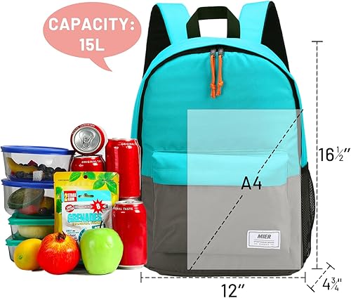 Miniatura 3 de MIER Mochila térmica térmica pequeña a prueba de fugas con enfriadores, bolsa de almuerzo ligera y bonita para mujeres y hombres, para el trabajo,