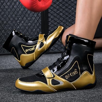 Boxing Boots Men Wrestling Shoes Women Comfortable Training Boxing Shoes Breathable Non-Slip Fighting Powerlifting Bodybuilding,Conforms to Your Foot