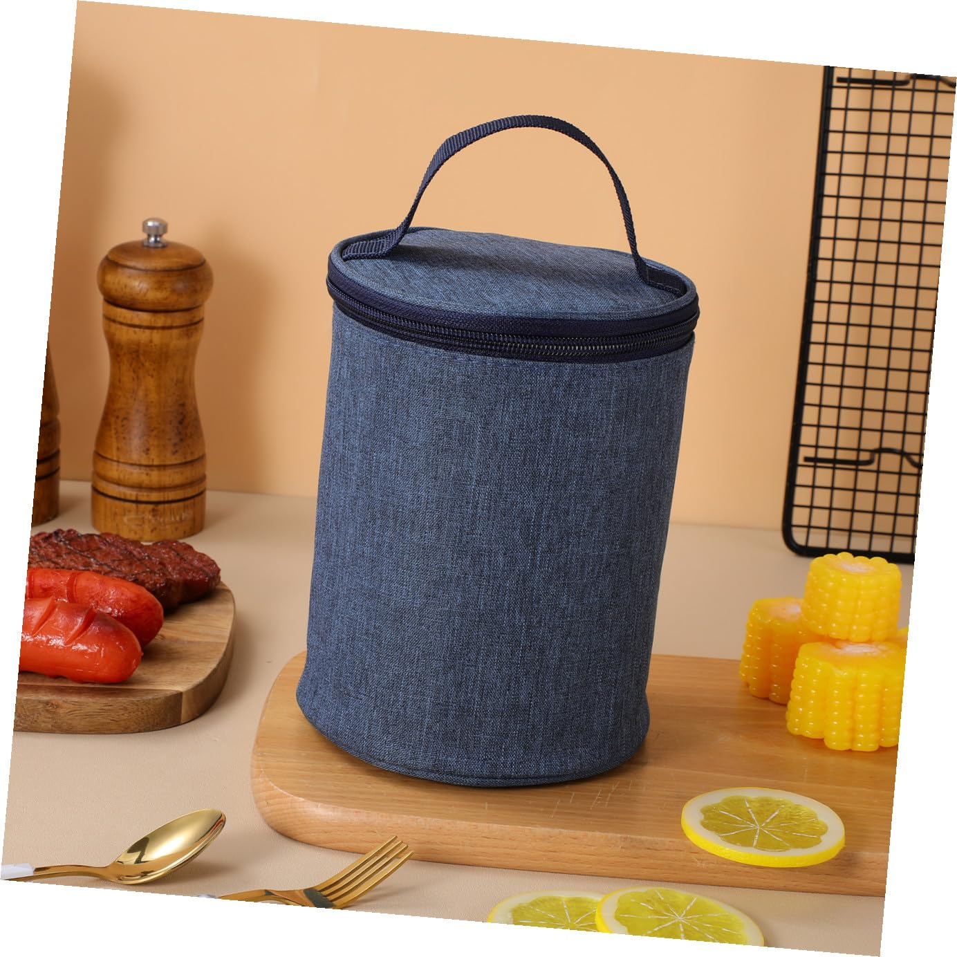 Borsa Termica per Tazza e Zuppa Isolamento Termico, Capacità Resistente, Materiale in Tela, Alluminio e Lega, per Picnic All'aperto e Pasti da Asporto