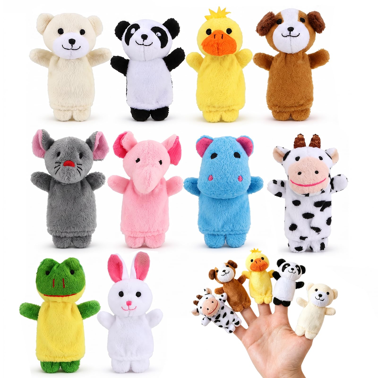 10 Pcs Finger Puppets Set, Animal Finger Puppets for Teacher Storytelling
