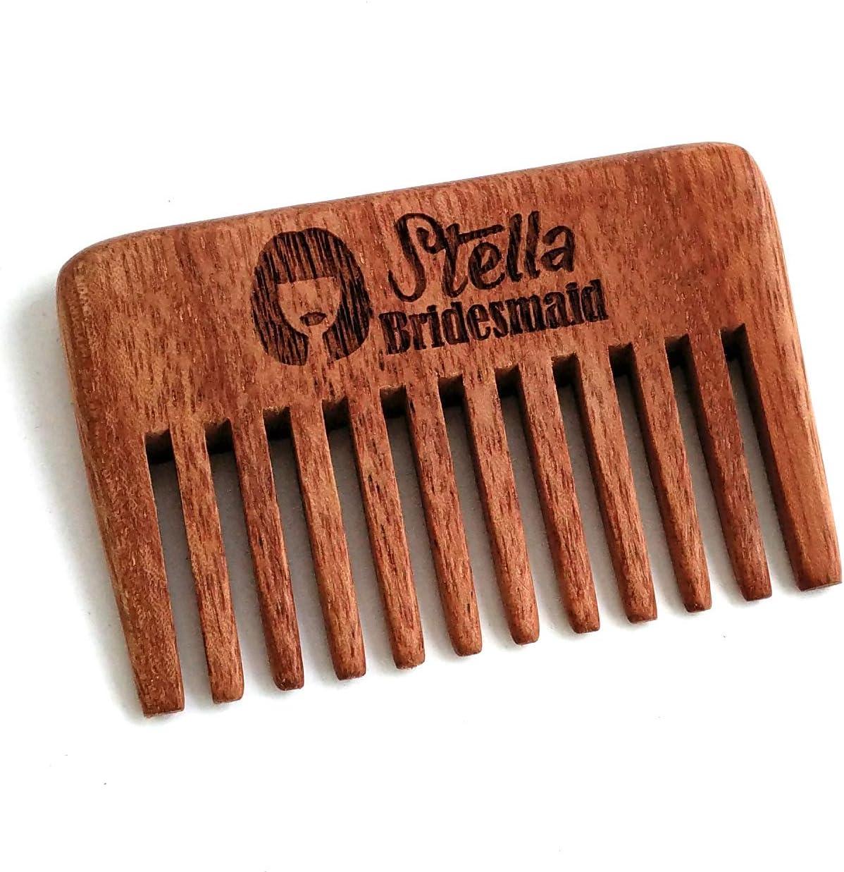 Personalized Walnut Wood Comb, Custom Wooden Comb, Rustic Beard Comb Wedding Gift, Groomsmen Gift, Bridesmaid Gift, Father Gift, Boyfriend Gift (Design 4)