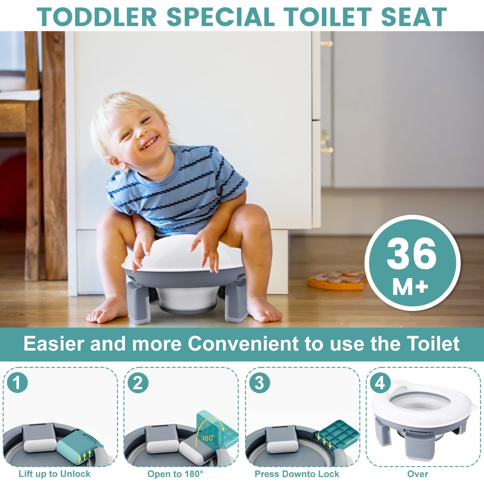 Tragbare Baby Toilette, Faltbare Kindertoilette, Toilettensitz für Reise