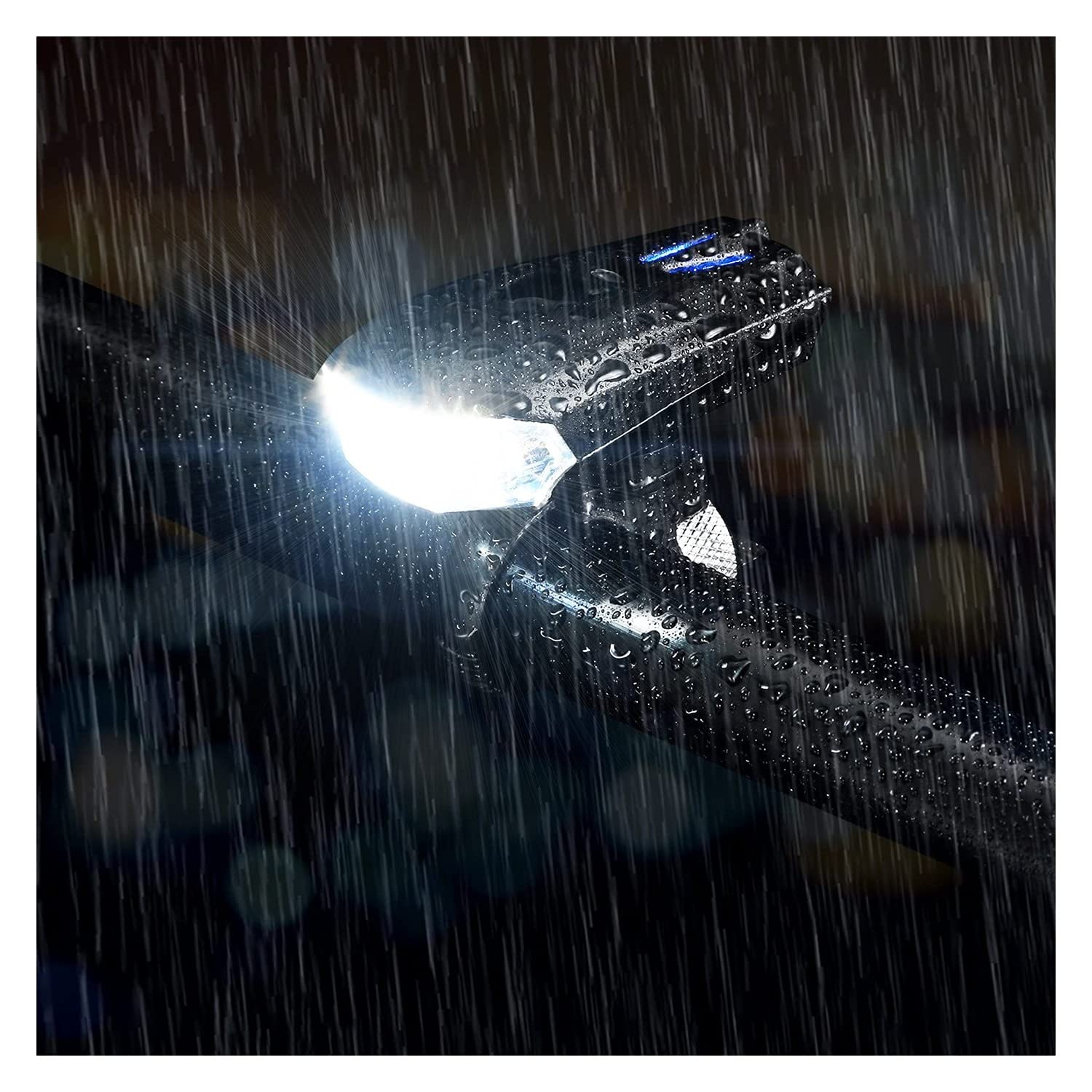 Conjunto de LED de luz de Bicicleta, Luces de Bicicleta LED USB Recargable, Faro Frontal Impermeable y Juego de Luces traseras, lámpara de Bicicleta súper Brillante 1200mAh batería Ion Ion □
