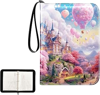 Sky House Balloons Waterproof Trading Card Binder,400-Pocket Trading Album Display Holder,Display Case with Card Sleeves Set for Soccer Card,Gaming Cards,and Other TCG 2011787