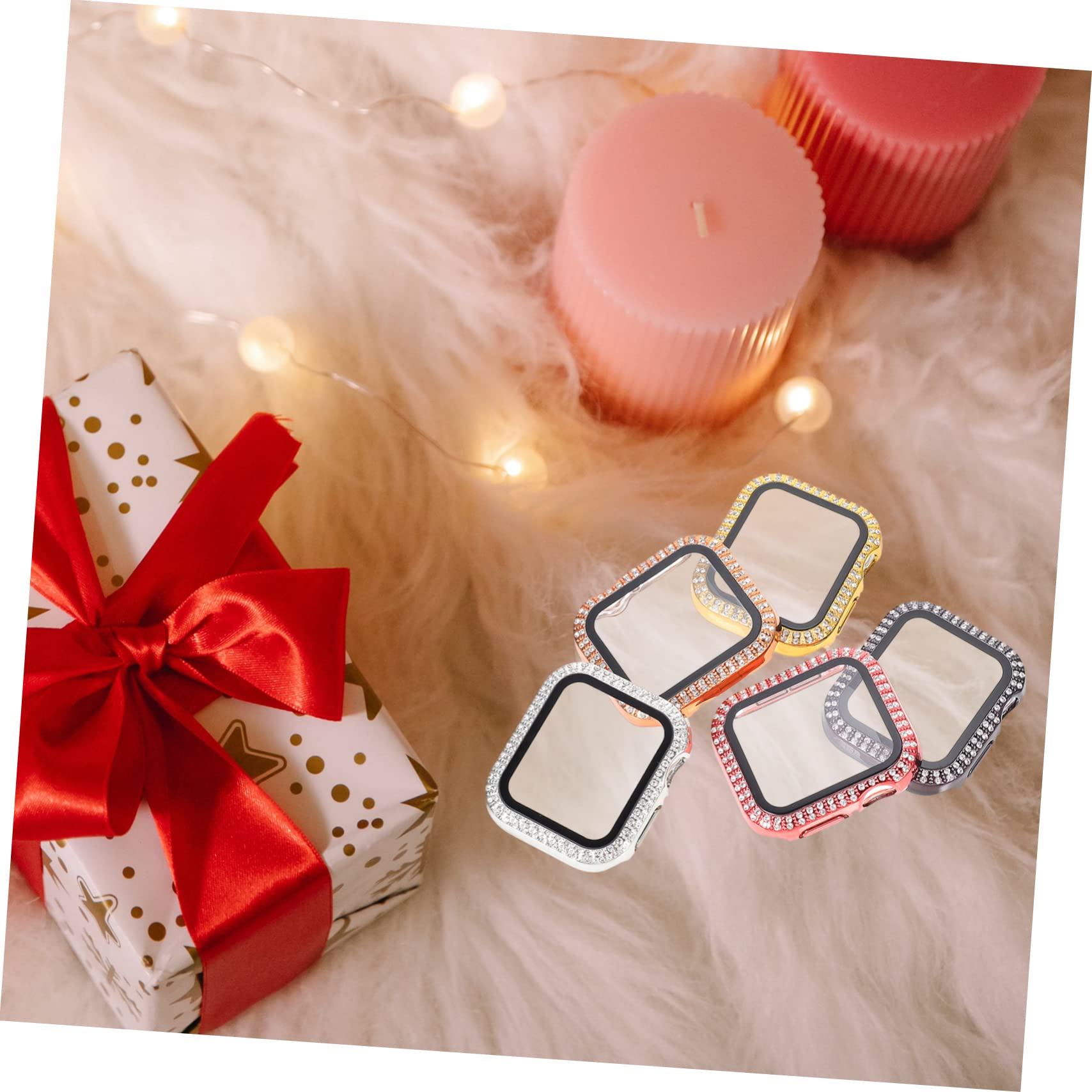 Mikikit 15stücke Schutzcover Für Smartwatch Teiliges Mit Funkelndem Design Kratzfest Aus Pc-Material Kompatibel Mit Rosé Und Roségold Praktischer Schutz Für Ihre Uhr