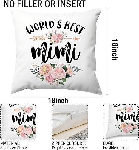 Miniatura 7 de Mimi - Fundas de almohada decorativas para abuela, los mejores regalos Mimi del mundo para abuela, mamá, día de la madre, Navidad, vacaciones,