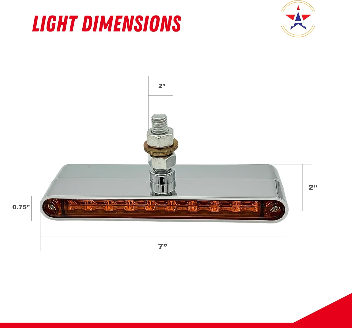 2x 7" Red/Amber LED Double Face Truck Semi Trailer Pedestal Single Stud Mount Light Bars 18 LED Waterproof Sealed 4 Function Sequential Flow Turn Signal Stop Tail Strobe Marker Clearance 10-30V