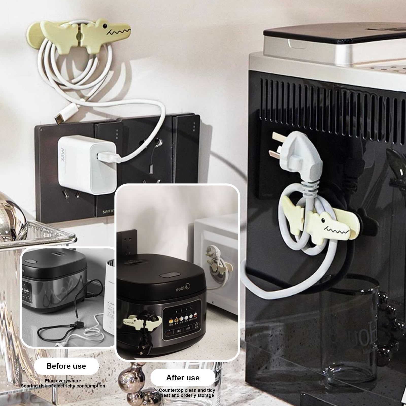 Organizzatore Cavi Da Cucina GUOMIS - 6 Clip Autoadesive Per Elettrodomestici - Foto 10