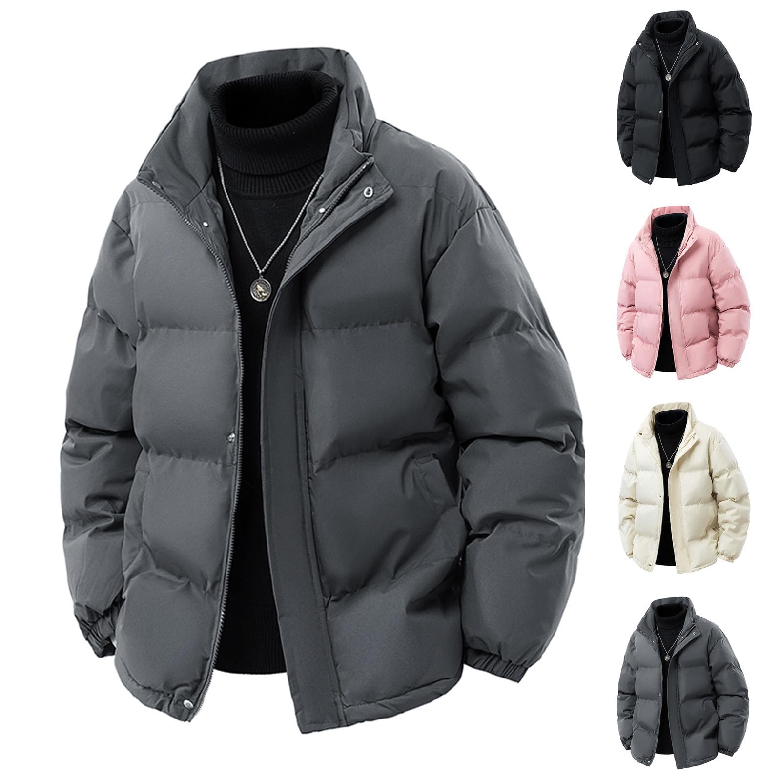 Générique Doudoune Homme Hiver Blouson Matelassée Manteau Hiver Chaud Chaude Manteaux Couleur Unie Coat Randonnée Coupe Vent Regular Fit Veste Respirant Jacket Epais Vetements