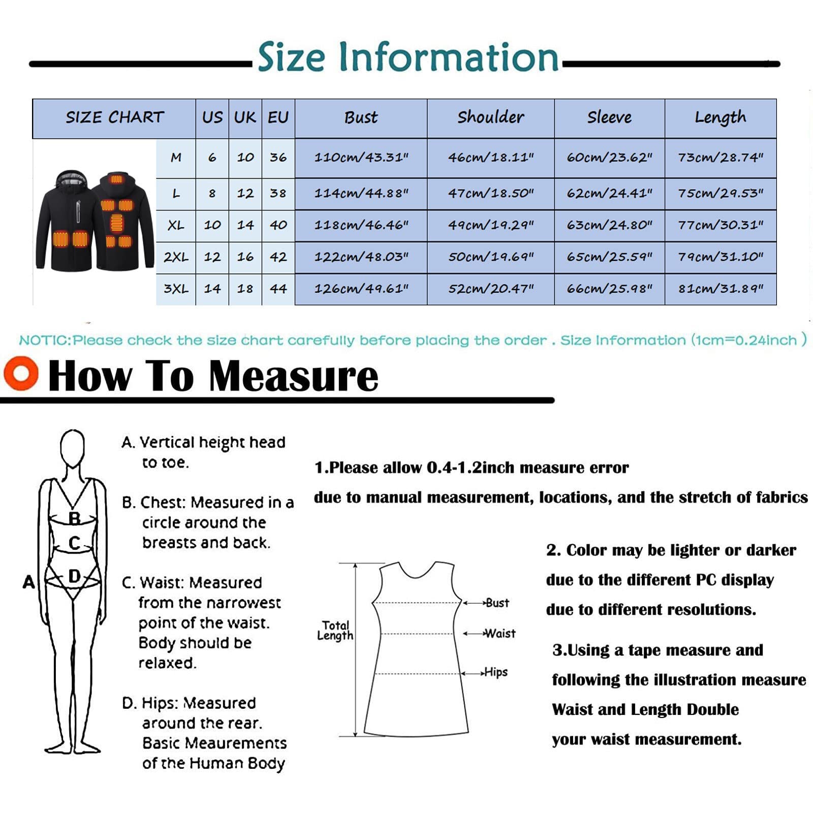 Chaqueta térmica térmica con 8 zonas de calefacción, interfaz USB, para hombre, mujer, invierno, impermeable, cortavientos para trabajo al aire libre, esquí, equitación de moto