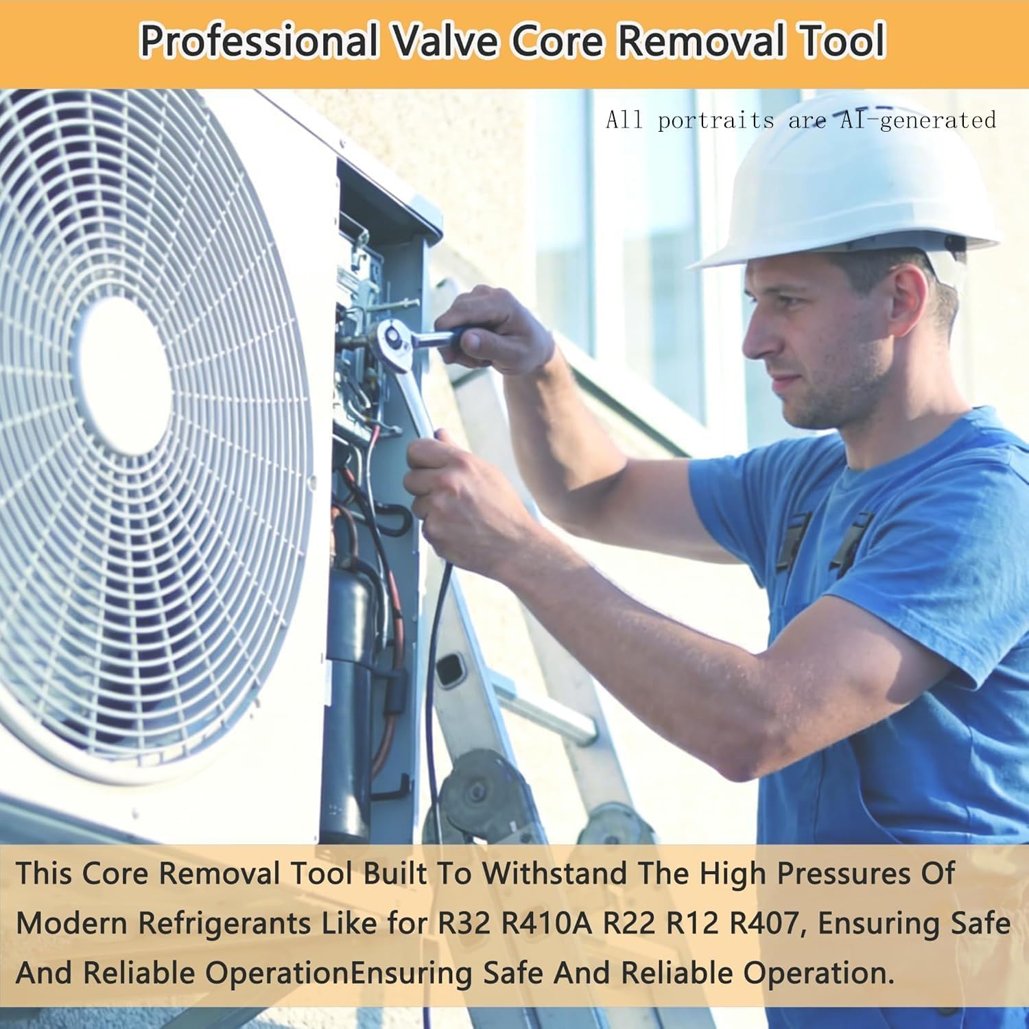 Valve Core Removal Tool for Home HVAC Appliance, 1/4" and 5/16" Mega Flow Vacuum-Rated Core Removal Installer Tool, 20 Microns Vacuum, for R32 R410A R22 R12 R407 (1/4" & 5/16")