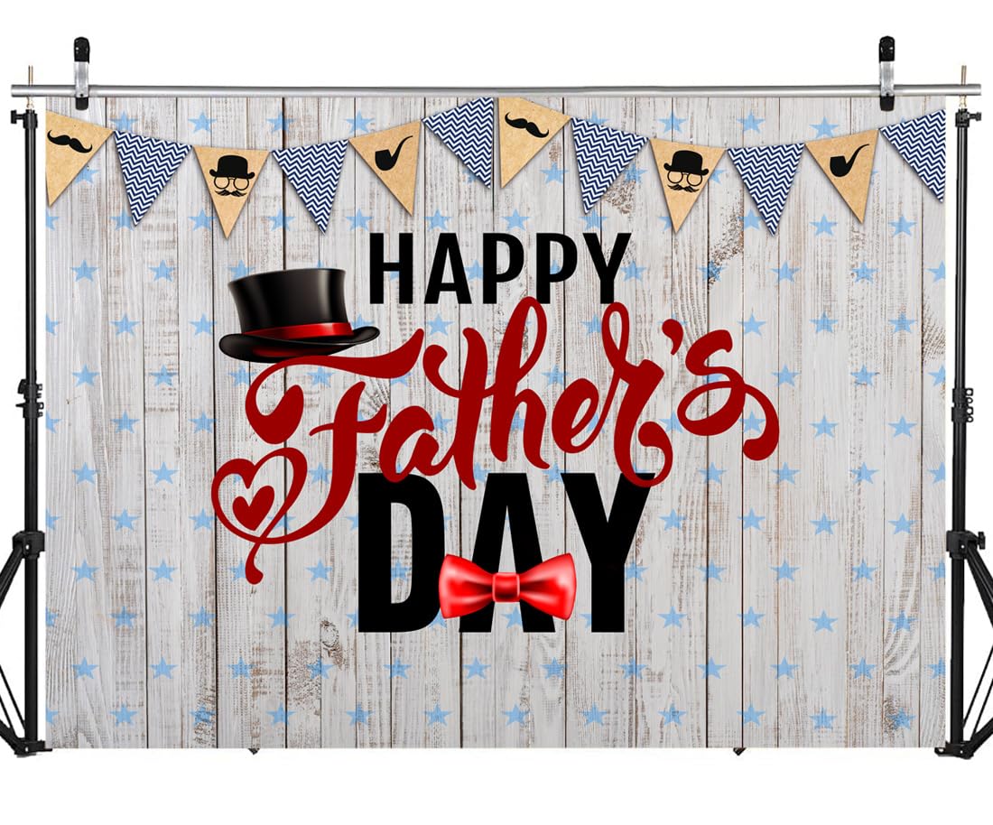 DHXXSC 7X5FT Happy Father's Day Photography Backdrop Retro Wood Photo Studio Prop Background Father's Day Party Supplies Decorations Banner DH-412