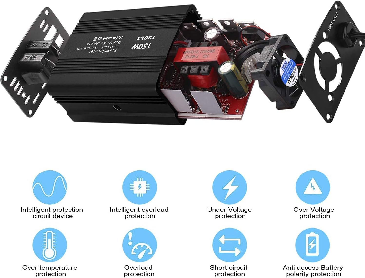 Buywhat 150W Power Inverter DC 12V to 110V AC Converter Car Plug Adapter Outlet Charger for Laptop Computer : Automotive