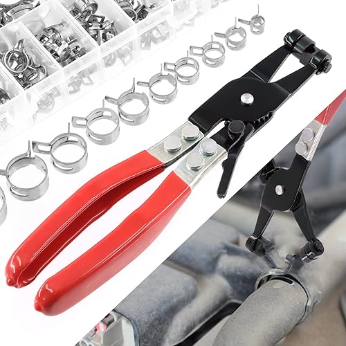 Miniatura 7 de Swpeet 121 abrazaderas de manguera de banda de resorte Dacromet de 0.276-0.866 in con banda plana giratoria para manguera de combustible, kit