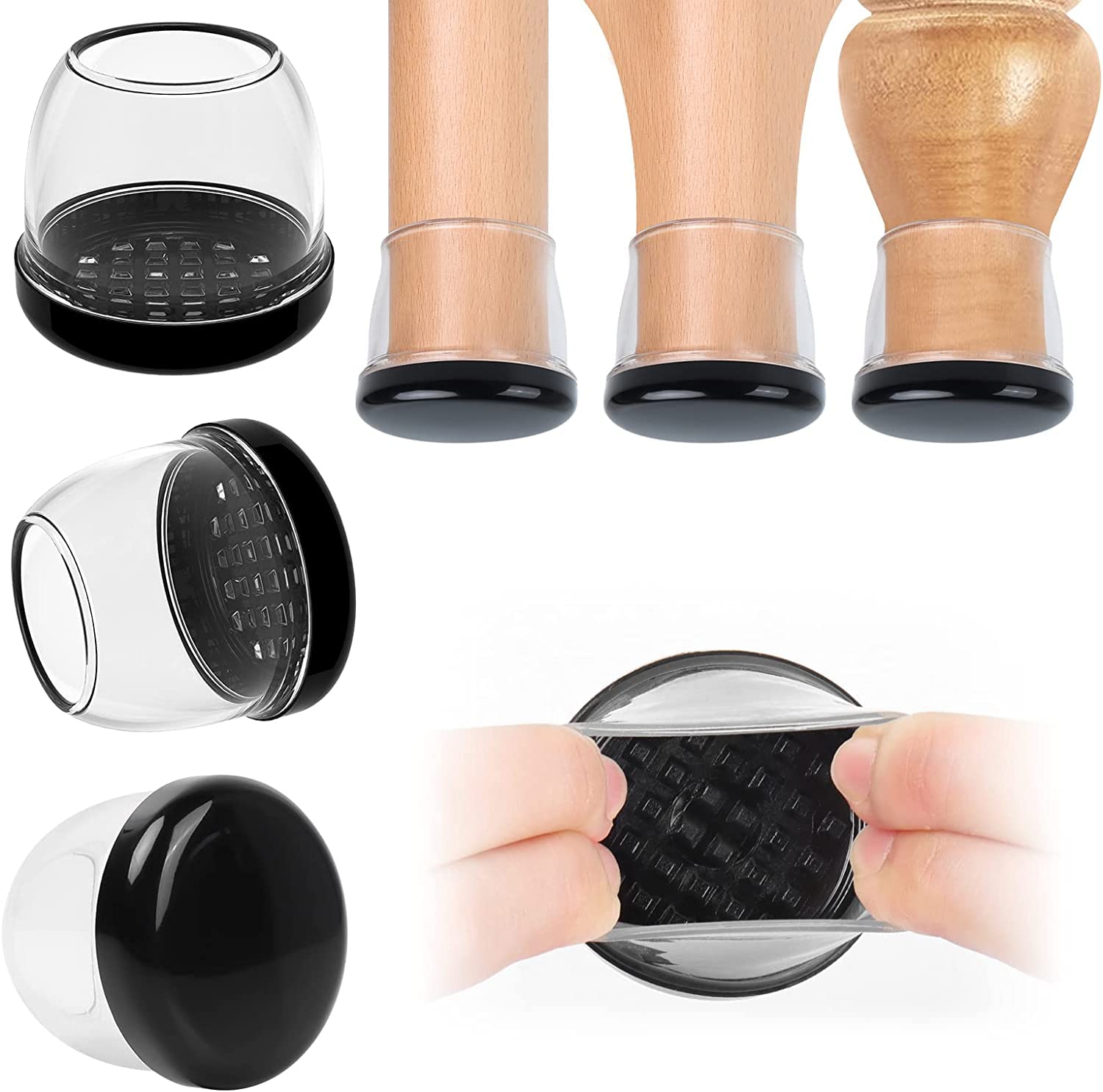 Protectores de Suelo para Patas de Silla 28-37mm, 16 Tapas de Silicona pequeñas para Patas de Silla con Fieltro, Fundas de protección para Patas de Silla de Silicona, Protectores para Patas de Silla — view 31