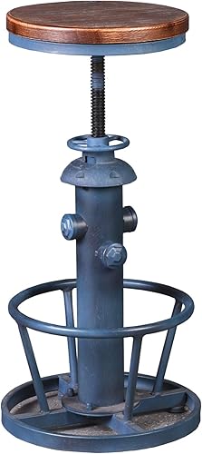 Miniatura 8 de Topower Taburete de bar de cocina de diseño hidrante de fuego retro vintage de estilo industrial deca steampunk envejecido, fondo redondo, altura