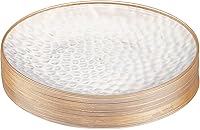 Vista 19 de PLASTICPRO Paquete de 30 Platos de Plástico Martillado Platos de Plástico Desechables Resistentes Platos Elegantes de Fiesta de Plástico Rosa